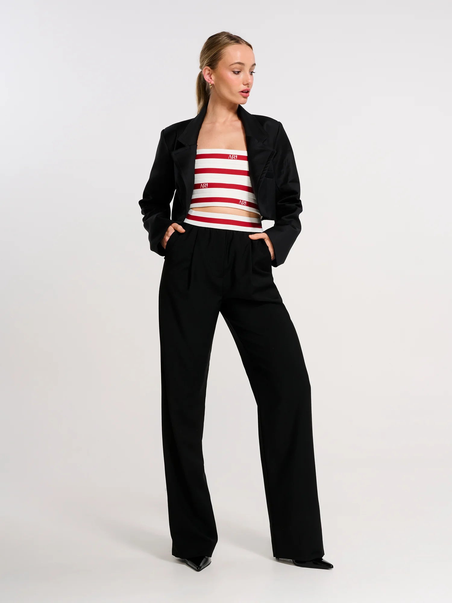 Wool Trouser with Elastic Waist Band